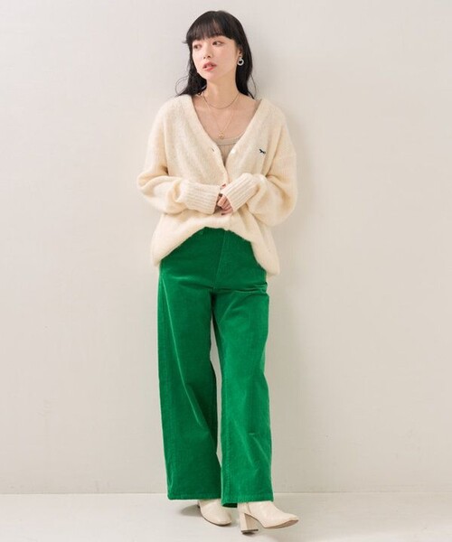 FREAK'S STORE（フリークスストア）の「TOWN CRAFT × FREAK'S STORE/タウンクラフト モヘアライク カーディガン/ニットカーディガン（カーディガン/ボレロ・レディース・オフホワイト/ブラック/ブラウン/ピンク/グリーン・ﾌﾘ-）」の6枚目の写真