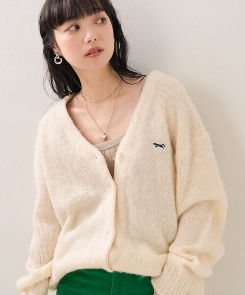 FREAK'S STORE（フリークスストア）の「TOWN CRAFT × FREAK'S STORE/タウンクラフト モヘアライク カーディガン/ニットカーディガン（カーディガン/ボレロ・レディース・オフホワイト/ブラック/ブラウン/ピンク/グリーン・ﾌﾘ-）」の10枚目の写真