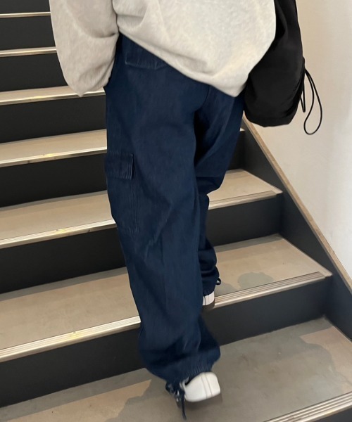 セール】【低身長サイズあり】デニムカーゴパンツ（デニムパンツ