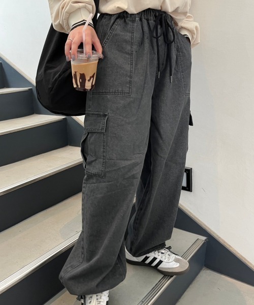 セール】【低身長サイズあり】デニムカーゴパンツ（デニムパンツ