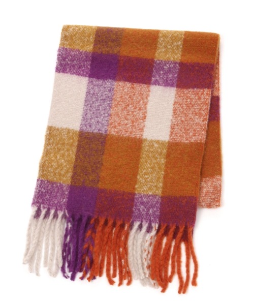 LEPSIM(レプシィム)の「太フリンジ柄ストール 978909(ストール/ショール・レディース・ブラウン/ブルー/オレンジ/ベージュ/カーキ・ONE SIZE)」の12枚目の写真