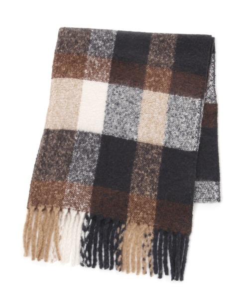 LEPSIM(レプシィム)の「太フリンジ柄ストール 978909(ストール/ショール・レディース・ブラウン/ブルー/オレンジ/ベージュ/カーキ・ONE SIZE)」の13枚目の写真