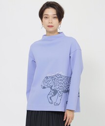 23AW＊Wings掲載＊【ウォッシャブル】ランニングパンサープリントボトルネックカットソー
