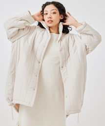 袖取り外しキルト中綿コート