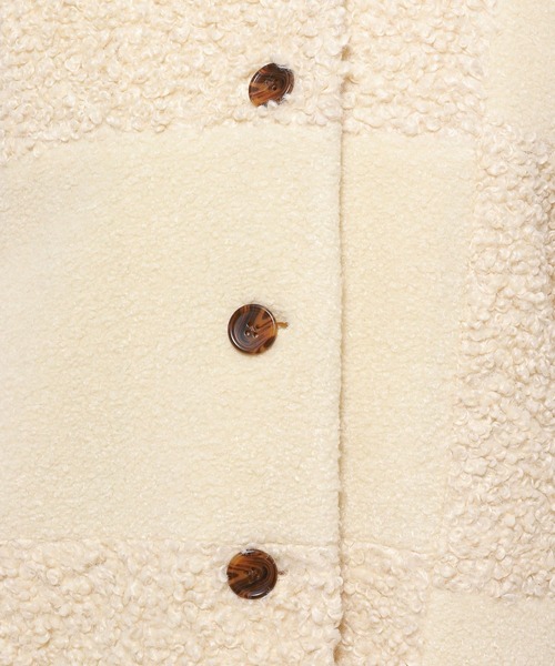 LOWRYS FARM（ローリーズファーム）の「パッチワークボアブルソン　986979（ブルゾン・レディース・アイボリー/グレー/ベージュ・FREE）」の20枚目の写真