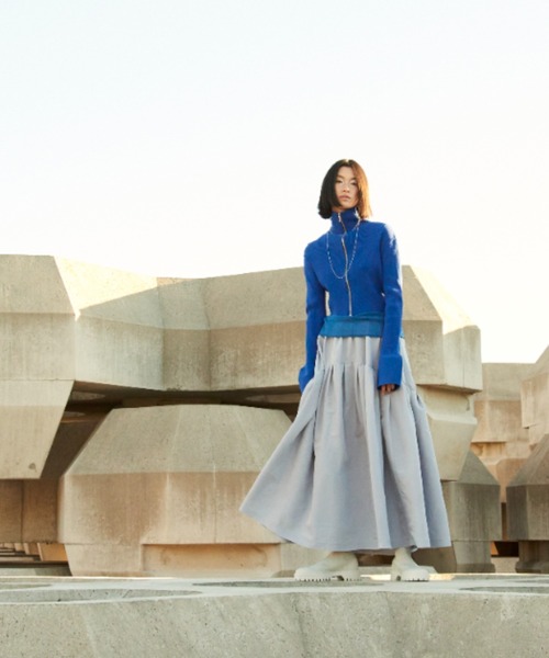 emmi（エミ）の「【emmi atelier】フロントジップカーディガン（ニット/セーター・レディース・ミント/ホワイト/ブルー/グレー・FREE）」の19枚目の写真