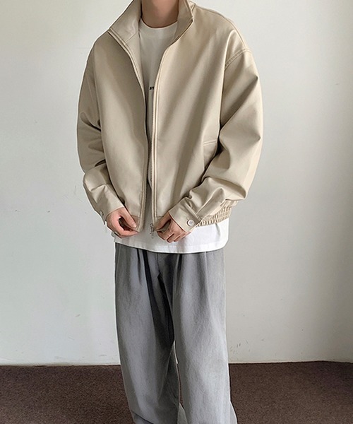 aimoha(アイモハ)の「aimoha men STAND NECK PU BLOUSON スタンドネックブルゾン(ブルゾン・メンズ・オフホワイト/ブラック・MEDIUM/X-LARGE/XX-LARGE/LARGE)」の21枚目の写真