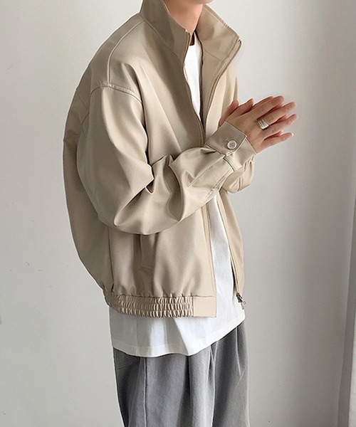 aimoha(アイモハ)の「aimoha men STAND NECK PU BLOUSON スタンドネックブルゾン(ブルゾン・メンズ・オフホワイト/ブラック・MEDIUM/X-LARGE/XX-LARGE/LARGE)」の18枚目の写真