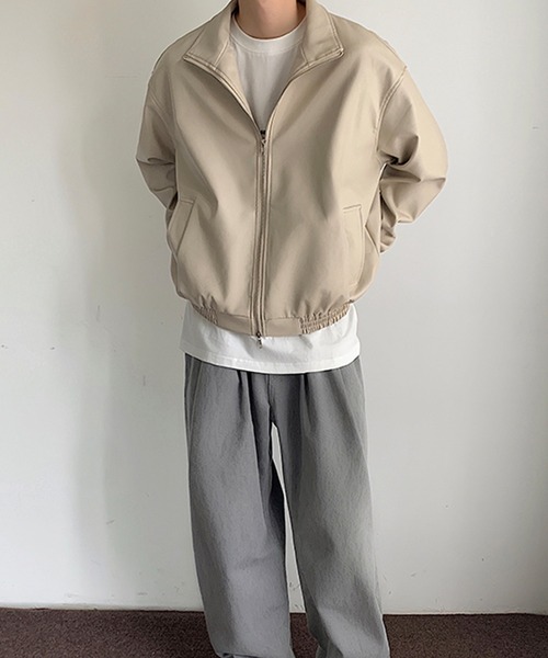 aimoha(アイモハ)の「aimoha men STAND NECK PU BLOUSON スタンドネックブルゾン(ブルゾン・メンズ・オフホワイト/ブラック・MEDIUM/X-LARGE/XX-LARGE/LARGE)」の16枚目の写真