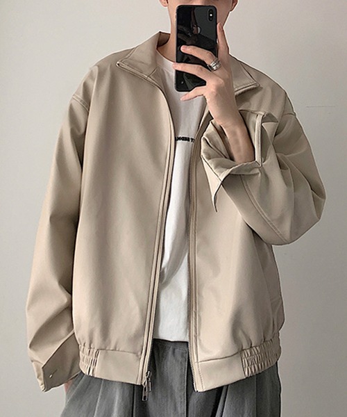 aimoha(アイモハ)の「aimoha men STAND NECK PU BLOUSON スタンドネックブルゾン(ブルゾン・メンズ・オフホワイト/ブラック・MEDIUM/X-LARGE/XX-LARGE/LARGE)」の15枚目の写真