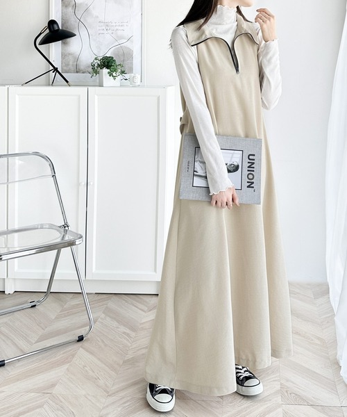 セール】大人カジュアルの上級スタイル。ハーフジップバックベルト