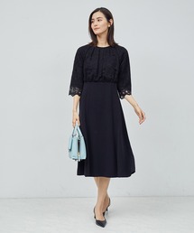 ROPE' | 【セレモニー対応】レース切り替え トリアセテートワンピース(ワンピース)