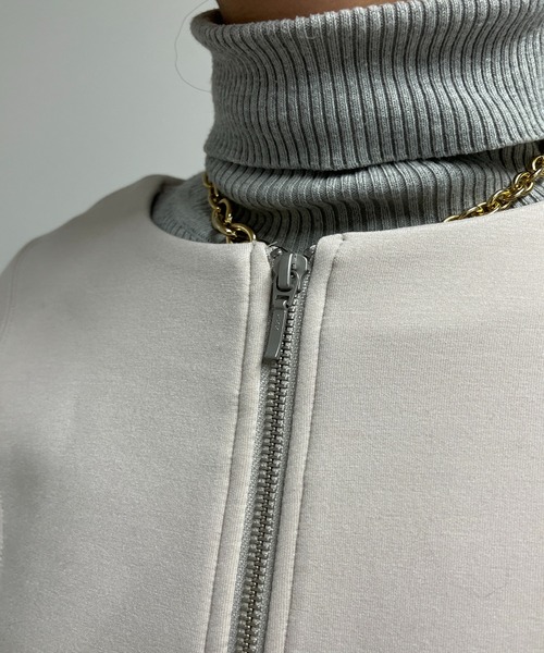 un dix cors(アンディコール)の「ダンボールショートジャケット(ノーカラージャケット・レディース・グレイッシュベージュ/ブラック・FREE)」の13枚目の写真