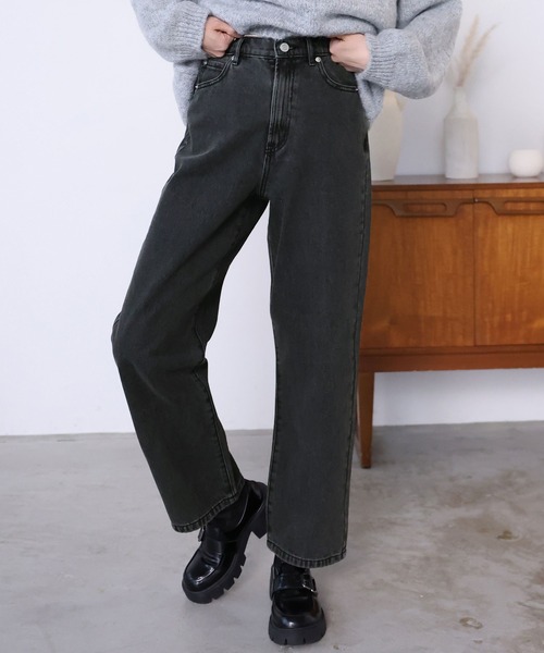 Girly Doll（ガーリードール）の「デニムストレートパンツ（デニムパンツ・レディース・サックスブルー/ブラック/ブルー・F）」の19枚目の写真