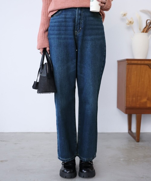 Girly Doll（ガーリードール）の「デニムストレートパンツ（デニムパンツ・レディース・サックスブルー/ブラック/ブルー・F）」の16枚目の写真