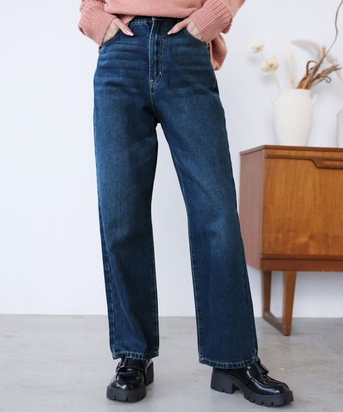 Girly Doll（ガーリードール）の「デニムストレートパンツ（デニムパンツ・レディース・サックスブルー/ブラック/ブルー・F）」の17枚目の写真