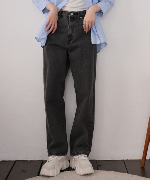 Girly Doll（ガーリードール）の「デニムストレートパンツ（デニムパンツ・レディース・サックスブルー/ブラック/ブルー・F）」の20枚目の写真