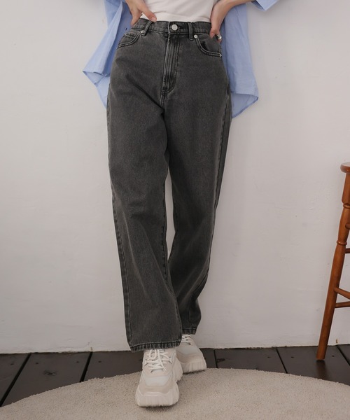 Girly Doll（ガーリードール）の「デニムストレートパンツ（デニムパンツ・レディース・サックスブルー/ブラック/ブルー・F）」の22枚目の写真