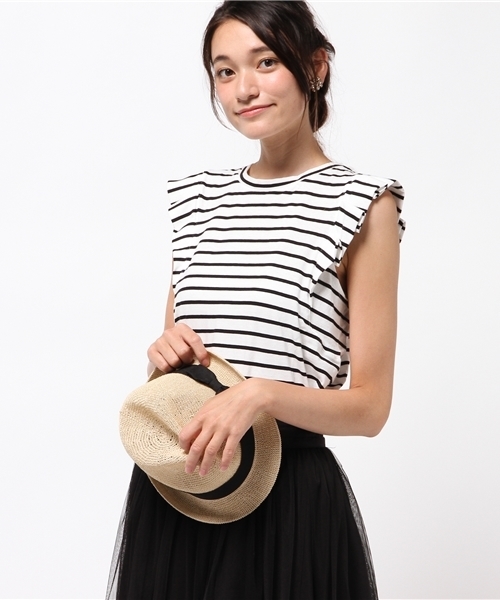 DISCOAT(ディスコート)の「【Discoat】USAコットン折り紙タックノースリ(Tシャツ/カットソー・レディース・キャメル/その他19/グレー/ダークブルー・MEDIUM/LARGE)」の4枚目の写真