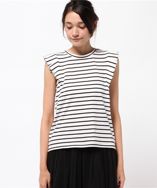 DISCOAT(ディスコート)の「【Discoat】USAコットン折り紙タックノースリ(Tシャツ/カットソー・レディース・キャメル/その他19/グレー/ダークブルー・MEDIUM/LARGE)」の5枚目の写真