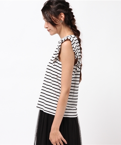 DISCOAT(ディスコート)の「【Discoat】USAコットン折り紙タックノースリ(Tシャツ/カットソー・レディース・キャメル/その他19/グレー/ダークブルー・MEDIUM/LARGE)」の6枚目の写真