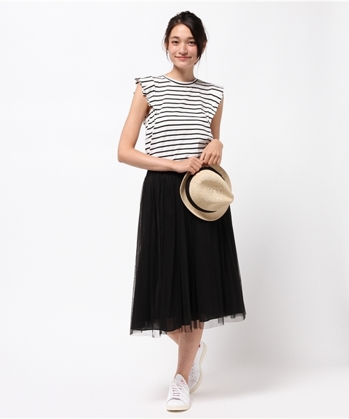 DISCOAT(ディスコート)の「【Discoat】USAコットン折り紙タックノースリ(Tシャツ/カットソー・レディース・キャメル/その他19/グレー/ダークブルー・MEDIUM/LARGE)」の8枚目の写真