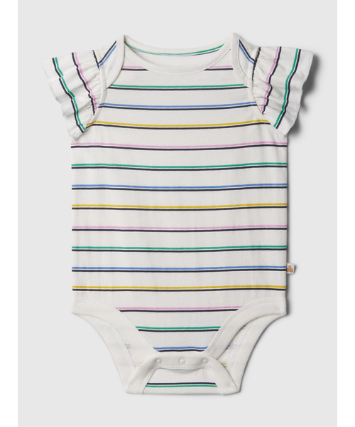 GAP（ギャップ）の「Babygap ブラナン フェイバリット ラッフルフリルボディスーツ (ベビー)（ロンパース・キッズ・その他/ライトブルー/ホワイト系その他/ホワイト/イエロー/マルチ/イエロー系その他2/ホワイト系その他2/ピンク/ブルー・0-3M/3-6M/6-12M/12-18M/18-24M）」の2枚目の写真