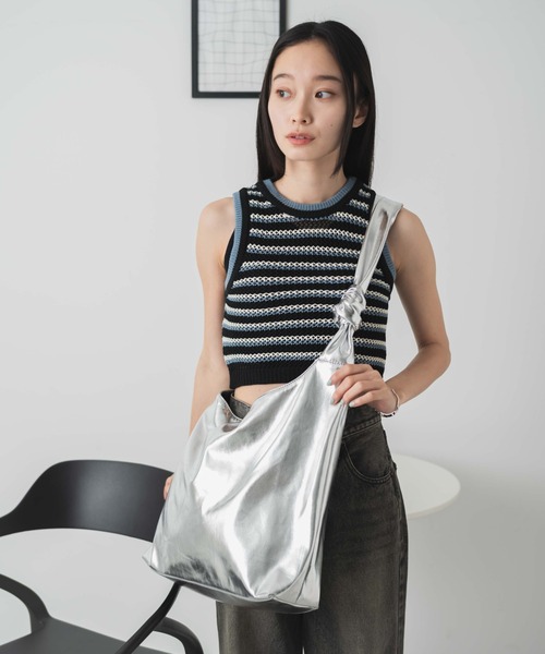 WEGO（ウィゴー）の「WEGO/結び目バッグ（トートバッグ・レディース・ブラック/シルバー・FREE）」の17枚目の写真