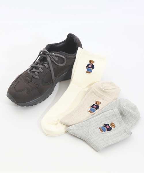 POLO RALPH LAUREN(ポロ ラルフ ローレン)の「POLO RALPH LAUREN レディース オーガニックコットン混 ポロベア ショートソックス 03207311(ソックス/靴下・レディース・ベージュ/ブラック/ライトグレー/ブルー系その他/オフホワイト/ネイビー/ブラウン/グリーン系その他/サーモンピンク/レッド系その他・22-24cm/21-23cm/24-26cm (L))」の14枚目の写真