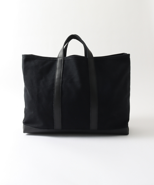 HERITAGE LEATHER(ヘリテージレザー)の「【HERITAGE LEATHER / ヘリテイジレザー】別注 CANVAS*LTH TOTE XL(ショルダーバッグ・メンズ・ブラック・FREE)」の3枚目の写真
