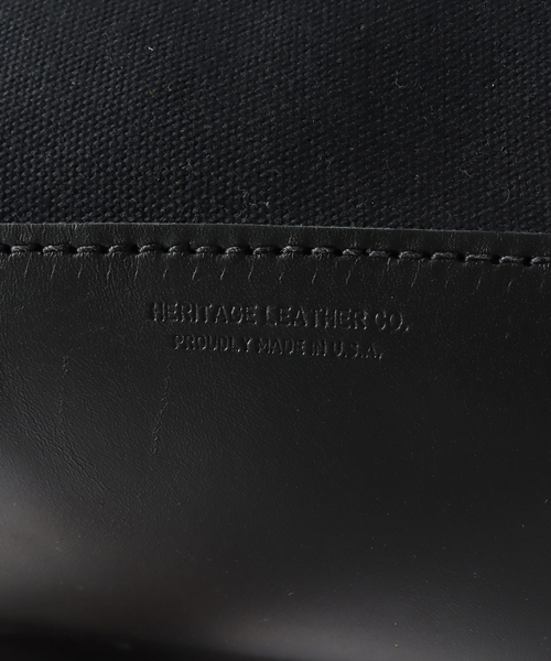 HERITAGE LEATHER(ヘリテージレザー)の「【HERITAGE LEATHER / ヘリテイジレザー】別注 CANVAS*LTH TOTE XL(ショルダーバッグ・メンズ・ブラック・FREE)」の4枚目の写真