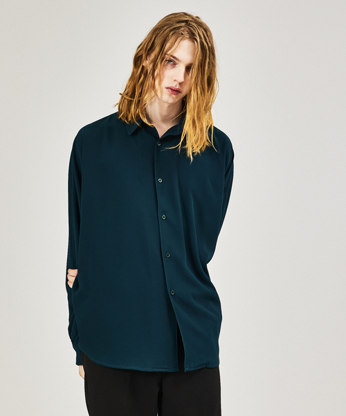 AH ABAHOUSE（エーエイチアバハウス）の「【AH ABAHOUSE】ジョーゼット ドルマンスリーブ シャツ（シャツ/ブラウス・メンズ・ホワイト/ブラック/ダークグリーン/チャコールグレー・フリー）」の4枚目の写真