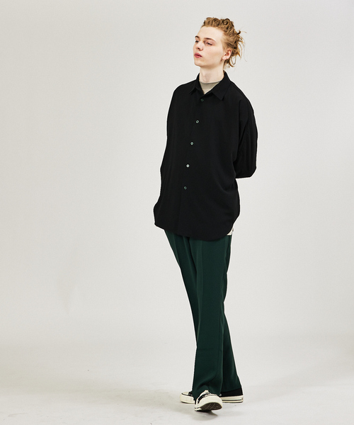 AH ABAHOUSE（エーエイチアバハウス）の「【AH ABAHOUSE】ジョーゼット ドルマンスリーブ シャツ（シャツ/ブラウス・メンズ・ホワイト/ブラック/ダークグリーン/チャコールグレー・フリー）」の5枚目の写真