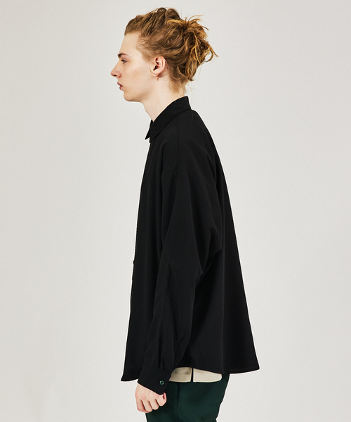 AH ABAHOUSE（エーエイチアバハウス）の「【AH ABAHOUSE】ジョーゼット ドルマンスリーブ シャツ（シャツ/ブラウス・メンズ・ホワイト/ブラック/ダークグリーン/チャコールグレー・フリー）」の6枚目の写真