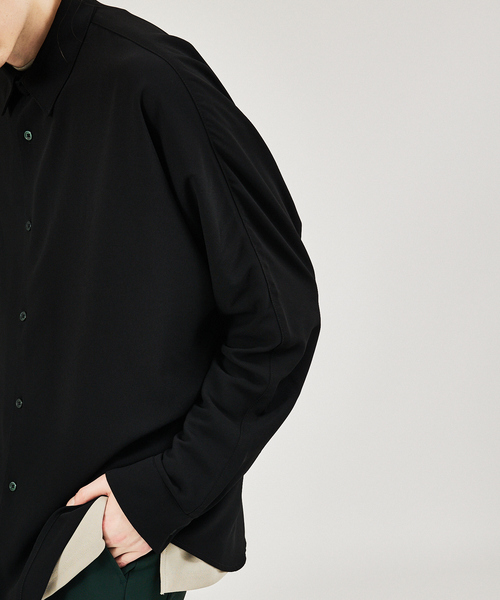 AH ABAHOUSE（エーエイチアバハウス）の「【AH ABAHOUSE】ジョーゼット ドルマンスリーブ シャツ（シャツ/ブラウス・メンズ・ホワイト/ブラック/ダークグリーン/チャコールグレー・フリー）」の9枚目の写真