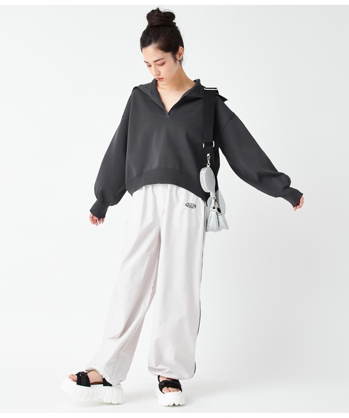 ANAP(アナップ)の「スキッパーデザインスポンジニットトップス(ニット/セーター・レディース・ライトブルー/ホワイト×ブラック/スミクロ・FREE)」の21枚目の写真