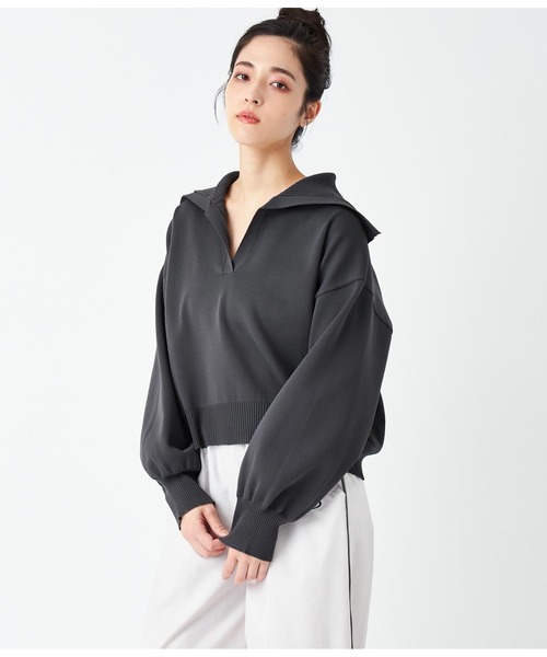 ANAP(アナップ)の「スキッパーデザインスポンジニットトップス(ニット/セーター・レディース・ライトブルー/ホワイト×ブラック/スミクロ・FREE)」の17枚目の写真