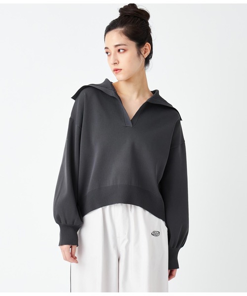 ANAP(アナップ)の「スキッパーデザインスポンジニットトップス(ニット/セーター・レディース・ライトブルー/ホワイト×ブラック/スミクロ・FREE)」の16枚目の写真