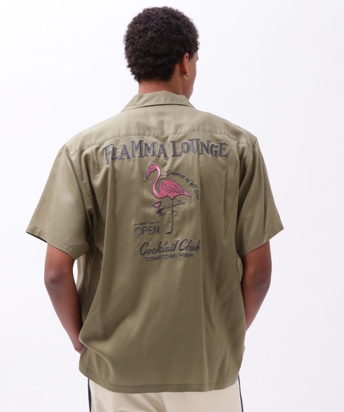 AVIREX(アヴィレックス)の「《直営店限定》BOWLING SHIRT MIAMI / ボーリング シャツ マイアミ / AVIREX / アヴィレックス(シャツ/ブラウス・メンズ・ピンク/セージグリーン/ブラック・X-LARGE/LARGE/MEDIUM/XX-LARGE)」の1枚目の写真