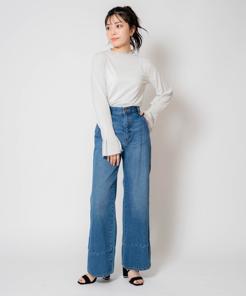 NOELA(ノエラ)の「ラメタックスリーブカットソー(Tシャツ/カットソー・レディース・ライトグリーン/ベージュ/グレー・フリー)」の13枚目の写真