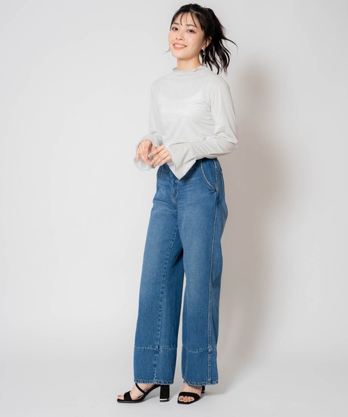 NOELA(ノエラ)の「ラメタックスリーブカットソー(Tシャツ/カットソー・レディース・ライトグリーン/ベージュ/グレー・フリー)」の14枚目の写真