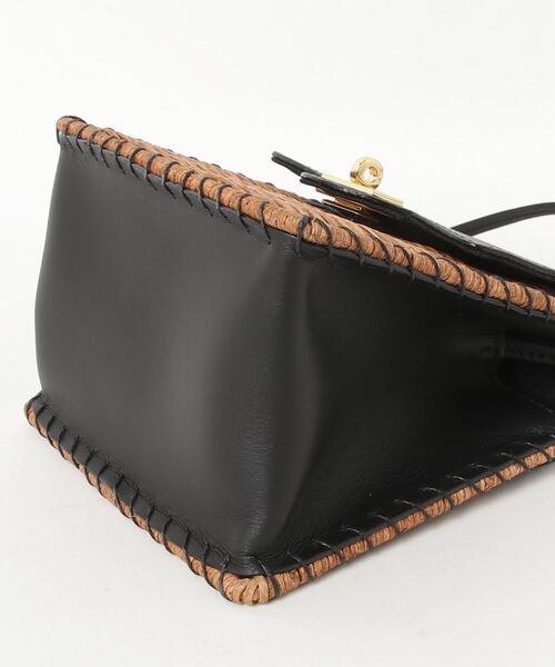 The Bagmati（ザバグマティ）の「BAGMATI LEATHER COMBINATION MINI BASKET SHOULDERBAG バグマティ レザー使い　ミニかごバッグ　ショルダー（ショルダーバッグ・レディース・オフホワイト/ブラック・FREE）」の18枚目の写真