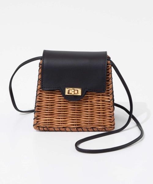 The Bagmati（ザバグマティ）の「BAGMATI LEATHER COMBINATION MINI BASKET SHOULDERBAG バグマティ レザー使い　ミニかごバッグ　ショルダー（ショルダーバッグ・レディース・オフホワイト/ブラック・FREE）」の11枚目の写真