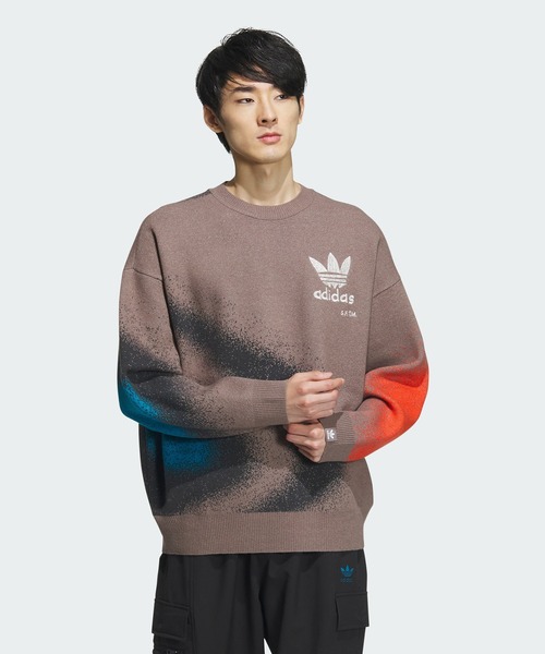 adidas Originals(アディダスオリジナルス)の「Song for the Mute 総柄プリントセーター(ジェンダーニュートラル) / アディダスオリジナルス adidas Originals(スウェット・メンズ・ブラウン・MEDIUM/SMALL/LARGE)」の6枚目の写真