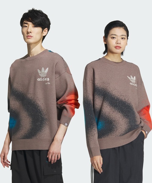 adidas Originals(アディダスオリジナルス)の「Song for the Mute 総柄プリントセーター(ジェンダーニュートラル) / アディダスオリジナルス adidas Originals(スウェット・メンズ・ブラウン・MEDIUM/SMALL/LARGE)」の4枚目の写真