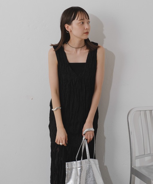 Kastane（カスタネ）の「【低身長サイズ/ZOZOTOWN限定】シアージャガードレースノースリワンピース（ワンピース・レディース・ブラック/アイボリー・1/0）」の11枚目の写真