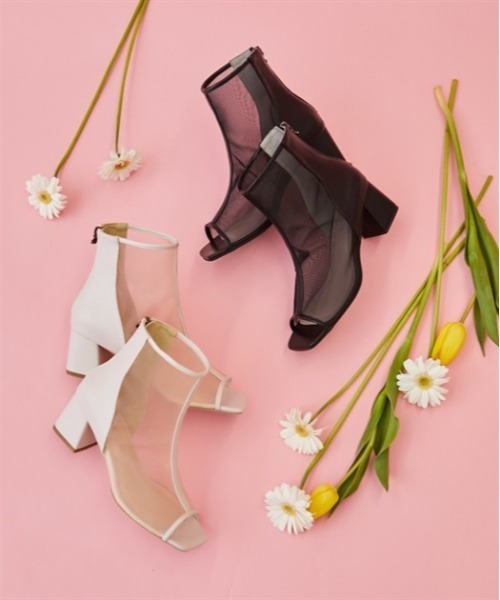 axes femme（アクシーズファム）の「ライン使いシアーブーツ（ブーツ・レディース・ブラック/ベージュ・MEDIUM/LARGE）」の3枚目の写真