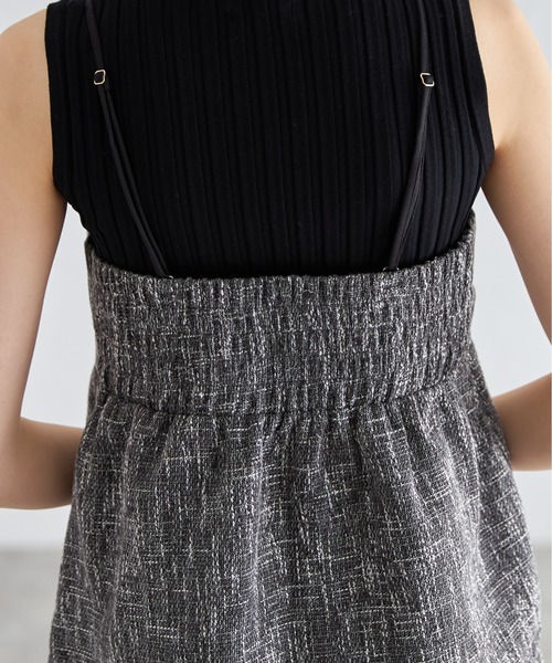 each（イーチ）の「【セットアップ可能】ツイードキャミビスチェ（キャミソール・レディース・アイボリー/グレイッシュベージュ/ブラック・FREE）」の11枚目の写真