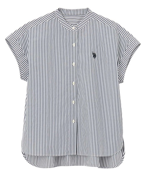 U.S. POLO ASSN.(ユーエスポロアッスン)の「GeeRA別注【U.S. POLO ASSN.】夏 におすすめ!フレンチスリーブワンポイント刺繍シャツブラウス(シャツ/ブラウス・レディース・ベージュ/ネイビー/オフホワイト/ブラック/ブルー系その他/ダークネイビー/ブラック系その他・X-LARGE/MEDIUM/LARGE)」の17枚目の写真