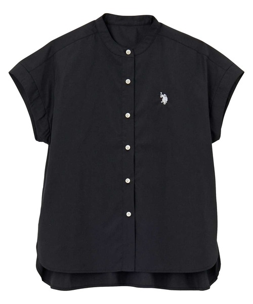 U.S. POLO ASSN.(ユーエスポロアッスン)の「GeeRA別注【U.S. POLO ASSN.】夏 におすすめ!フレンチスリーブワンポイント刺繍シャツブラウス(シャツ/ブラウス・レディース・ベージュ/ネイビー/オフホワイト/ブラック/ブルー系その他/ダークネイビー/ブラック系その他・X-LARGE/MEDIUM/LARGE)」の15枚目の写真
